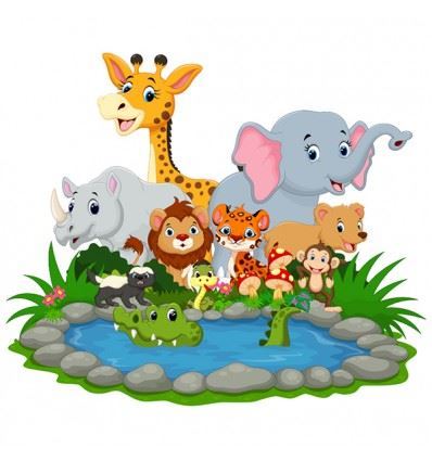 vinilo_infantil_animales_pequeños_selva_composicion